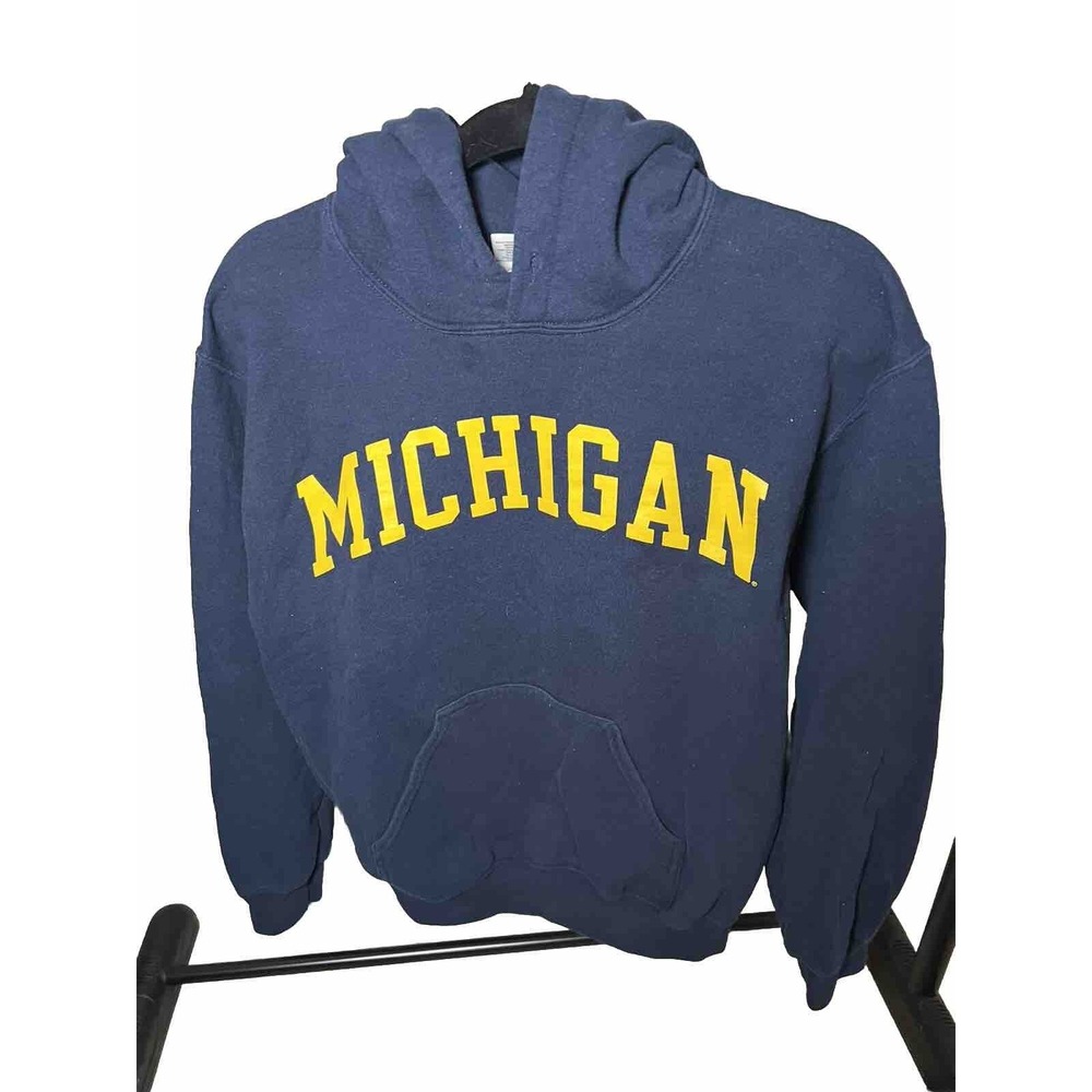 Michigan Wolverines hoodie sweater sweatshirt men small blue pullover